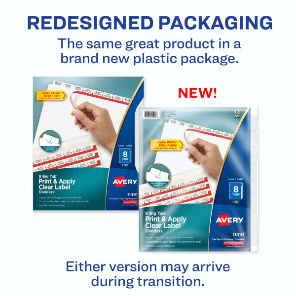 Big Tab Print & Apply Dividers with Index Maker Clear Label Big Tab Print & Apply Dividers with Index Maker Clear Label